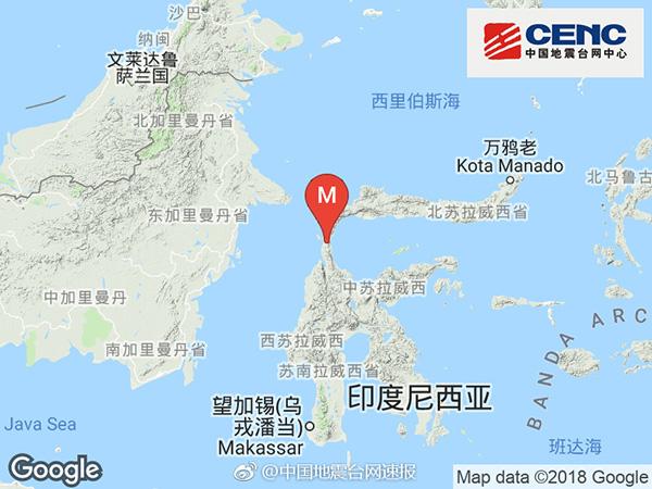印尼中苏拉威西省发生74级地震当局已发布海啸预警